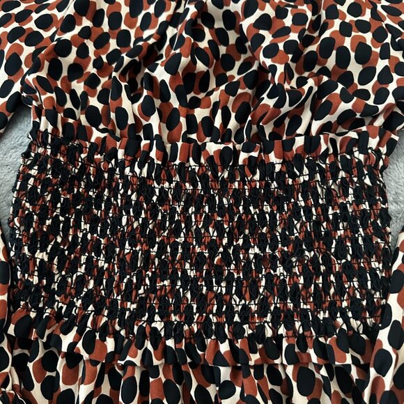 NWT Kate Spade Dotty Leopard Spin Dress Women's XS Animal Print Mini Long Sleeve - Picture 2 of 8